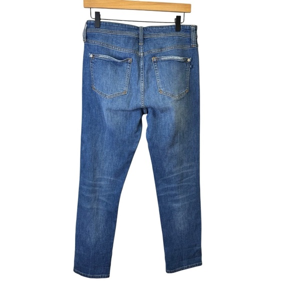 Anthropologie Pilcro Slim Boyfriend Crop Jeans Embroidered Side Stripe Size 28 - Picture 5 of 16